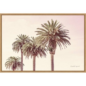 23" x 16" Pastel Palms by Elizabeth Urquhart Framed Wall Canvas - Amanti Art: Modern Botanical Decor - 1 of 4
