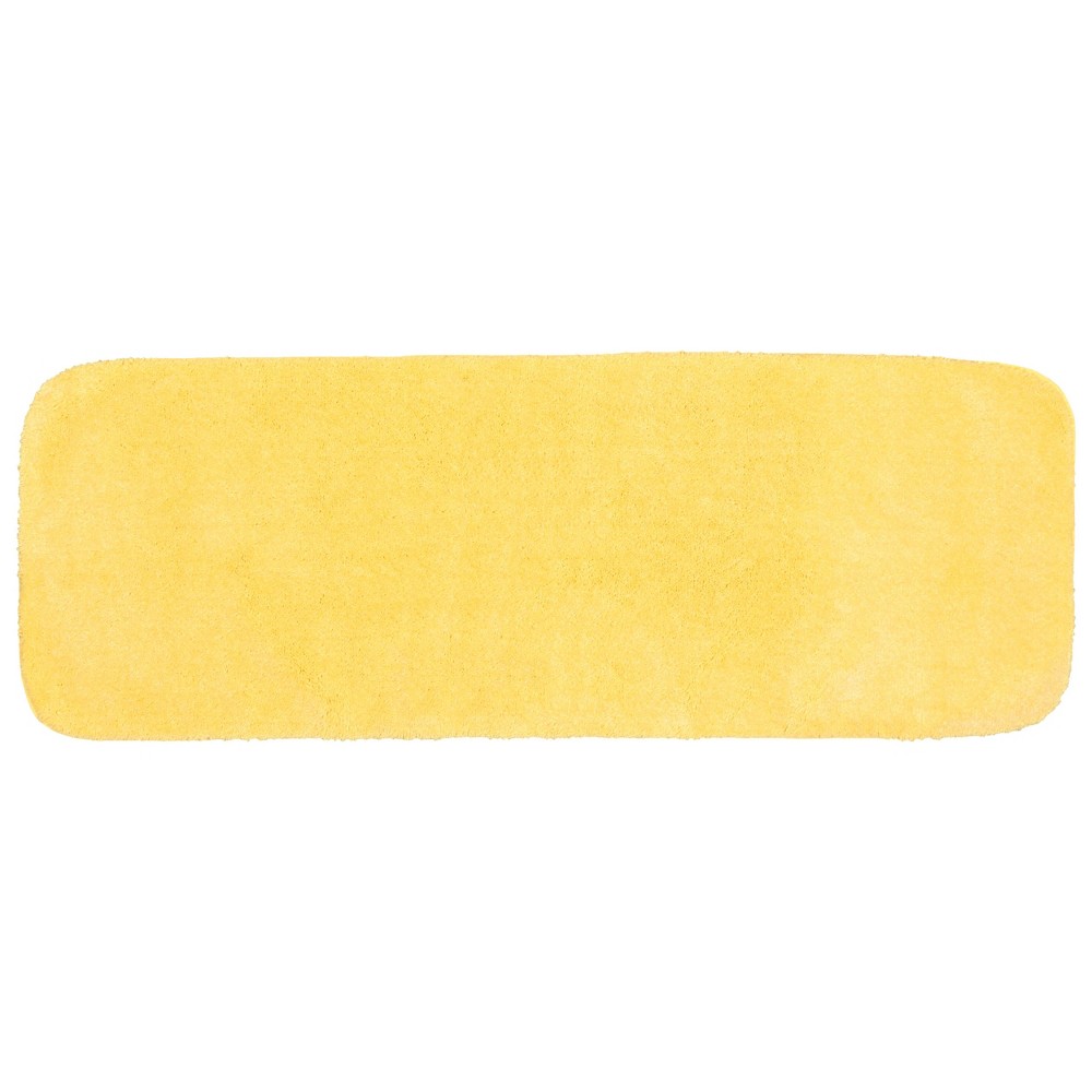  Traditional Plush Nylon Washable Bath Rug Yellow