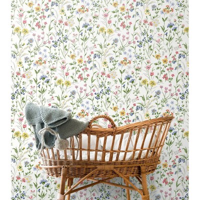 Multicolor Floral Peel and Stick Vinyl Wallpaper Roll