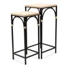 Cheung's Claudette Set of 2 Rattan Accented Wood & Metal Square Side Tables - 4 of 4