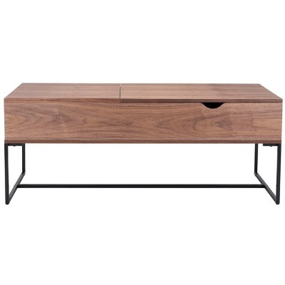 Nolen Lift Top Coffee Table - Walnut/Black - Safavieh