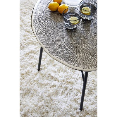 Laverford Black and Chrome Round Metal End Table