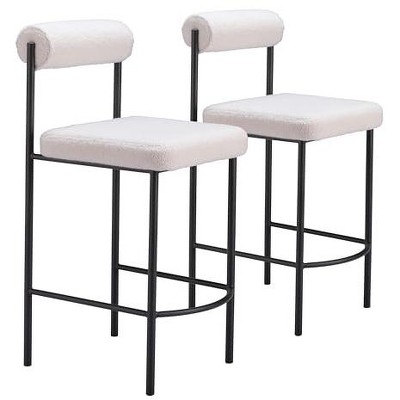Zuo Livorno Counter Stool (Set of 2) Ivory