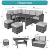 homfan Outdoor Patio Furniture Set 7 Piece, Wicker Sectional Sofa with Washable Cushions, Ottomans, and Coffee Table, Conversation Set - 4 of 4