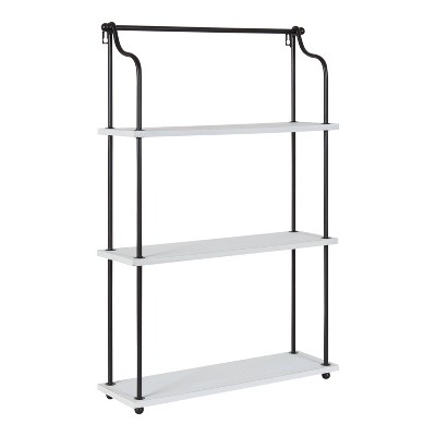 Kate and Laurel Walters Wood and Metal 3-Tier Shelving - 21x32 - Black