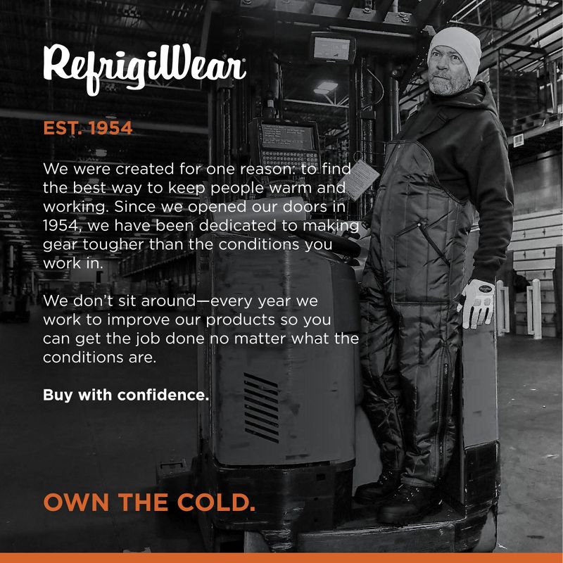 RefrigiWear Men's Econo-Tuff Lightweight Fiberfill Insulated High Bib Overalls, 6 of 8