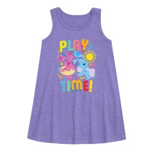 Girls' - Blue's Clues & You! - Play Time Graphic Sleeveless Aline Dress - 1 of 2