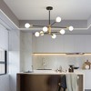 POWLIG 8-Light Black and Gold Modern Sputnik Sphere Chandelier for Living Room, Kitchen, Bedroom, Dining Room - 2 of 4