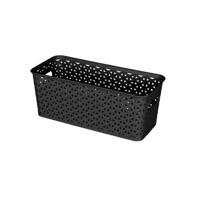 Y-Weave Half Medium Decorative Storage Basket Black - Brightroom™
