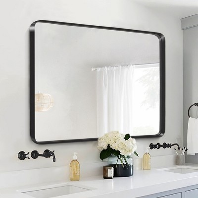 32"x22"Iron Round Corner Arched Two Color Swivel Hardware Hanging Mirror