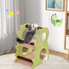 Tangkula 2-Tier Dinosaur Cat Tree Tower w/ Rotating Scratching Sisal Ball Climbing Rods - 4 of 4
