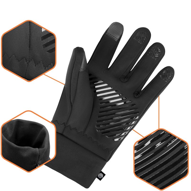 SUN CUBE Winter Gloves Men Women, Touch Screen Thermal Fingertips, Cold Wind Resistant Running Cycling Hiking Driving, 3 of 8