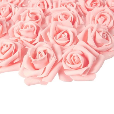 Juvale 100 Pack Foam Pink Flowers, 3 Inch Artificial Stemless Roses For ...