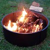 Sunnydaze Outdoor Heavy-Duty Steel Portable Campfire Ring with Cooking Grate and Fire Poker - 36" - Black - 2 of 4
