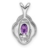 Black Bow Jewelry Rhodium Plated Sterling Silver, Diamond & Gemstone Pendant, 10 x 16mm - 3 of 4