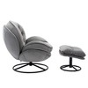 Velvet Accent Chair with Ottoman, Swivel TV Chair for Living Room, Bedroom, or Game Room, Metal Frame, 250 lb Capacity - 4 of 4