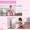 Vynxaria Toddler Toy Box Storage Bench - Large 27L Interior Kids Storage Bench Seat for Playroom & Bedroom in Pink - 4 of 4