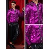Lars Amadeus Men's Zip Up Party Disco Metallic Shiny Sequin Varsity Jackets - 4 of 4