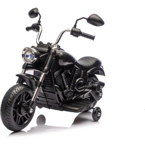 12V Kids Electric Motorcycle, Battery-Powered 3-Wheel Ride-On Bike with Training Wheels, Reverse, Headlight, Horn & Music, Motorcycle Toy - 1 of 1