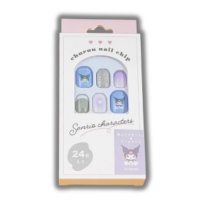 Kamio Japan Sanrio Characters Churun Press-On Nail Chip | Comes with a nail file and strong adhesive stickers - (Kuromi) - 1 of 3