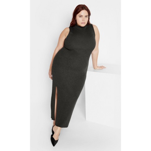 City Chic | Women's Plus Size Kenia Dress - Charcoal - 12 Plus : Target