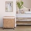 Seville Classics Natural Water Hyacinth  Modern Rectangle Laundry Room Hamper - 3 of 4