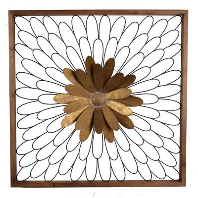 Ashlyn Bloom Wall Decor Gold/Natural - A&B Home