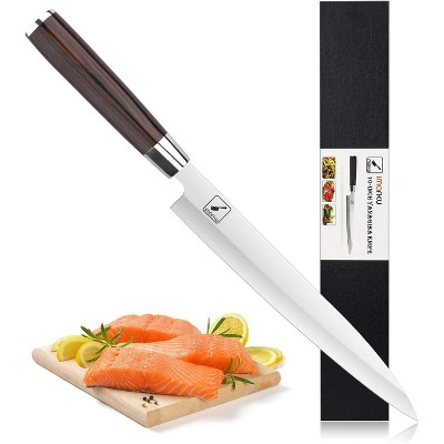 imarku Sushi Knife Japanese, 10 inch Yanagiba Knife, Professional Fish Knife Single Bevel for Fish Filleting, Slicing with Ergonomic Pakkawood Handle