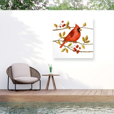 "Birds And Berries Iii" Outdoor Canvas