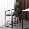 Bar Stool with Backrest Set of 2 Counter Height PU Leather Upholstered Bar Chairs with Footrest - 2 of 4