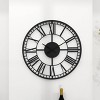 28"x28" Metal Open Frame Wall Clock Black - Olivia & May: Contemporary Indoor Decorative Analog Display - 4 of 4
