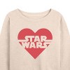 Women's - Star Wars - Valentine Heart Logo Lightweight French Terry Wide Neck Long Sleeve Shirt - 2 of 4