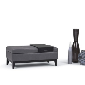 NicBex 42.3" Storage Bench Rectangle Ottoman with Storage Faux Leather Serving Tray Bench for Bedroom, Entryway - 1 of 4