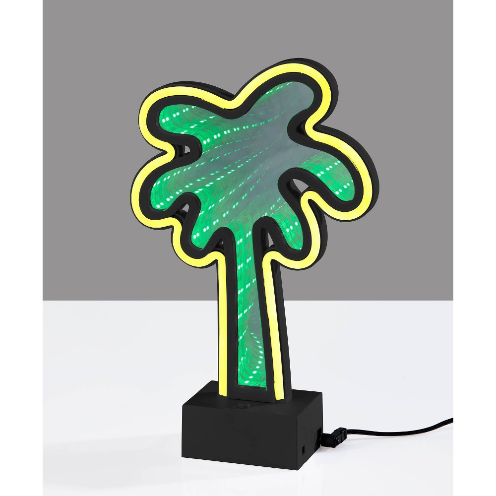 Photos - Floodlight / Street Light Adesso Infinity Neon Palm Tree Table/Wall Lamp Black  