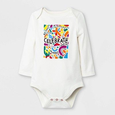 Baby Celebrate Long Sleeve Bodysuit - Cat & Jack™ Off-White 12M