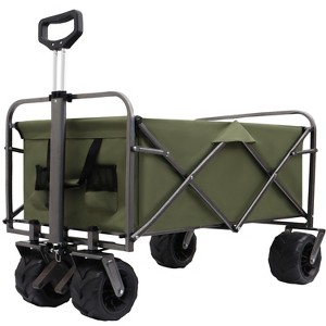 CAVINAS Outdoor Portable Wagon Cart, Shopping Cart with Big Wheels, Utility Shopping Wagon for Camping, Shopping - 1 of 4