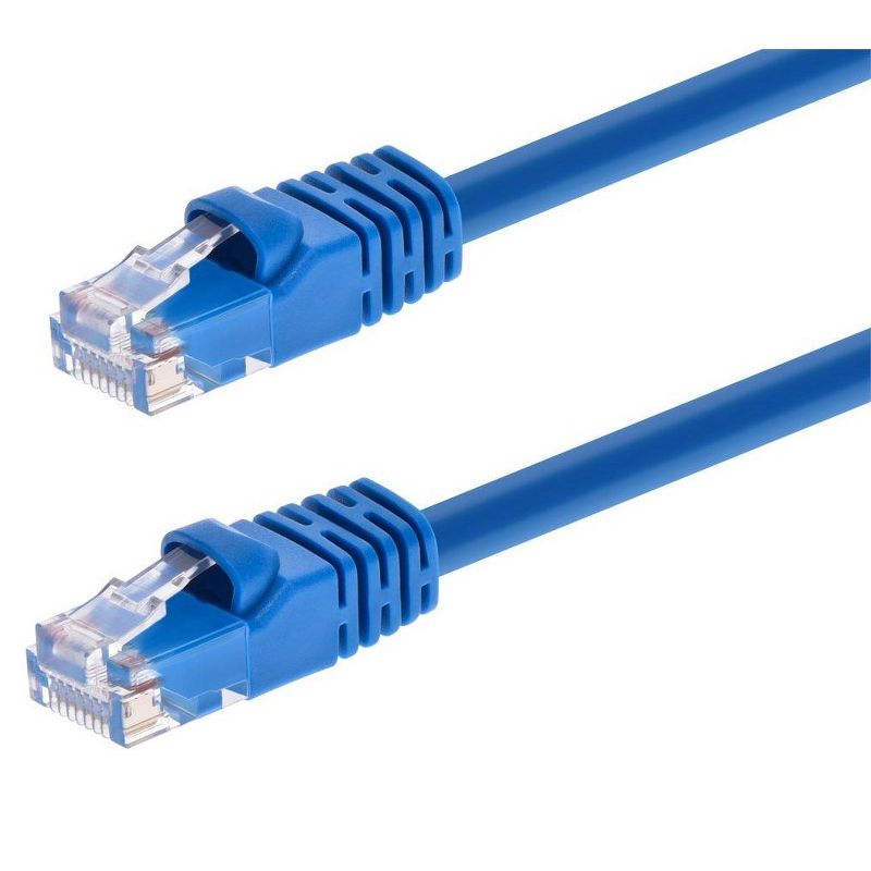 Monoprice Cat6 Ethernet Patch Cable - 10 Feet - Blue | Network Internet Cord - RJ45, Stranded, 550Mhz, UTP, Pure Bare Copper Wire, 24AWG, 1 of 7