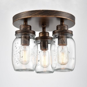 CLAXY 3-Light Mason Jar Ceiling Light Farmhouse Ceiling Light Fixture - 1 of 4
