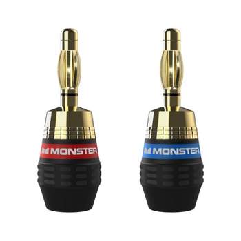 Monster XP QuickLock Connectors - Best Banana Speaker Wire Plugs for DIY Installations - 2 Pair (4 Total)