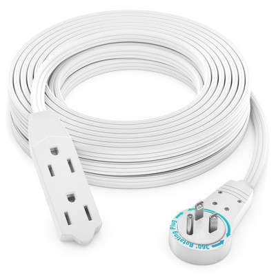 Maximm Cable 360° Rotating Flat Plug Extension Cord, 16 AWG 3 Outlet