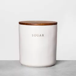 Stoneware Sugar Canister with Wood Lid Cream/Brown - Hearth & Hand™ with Magnolia