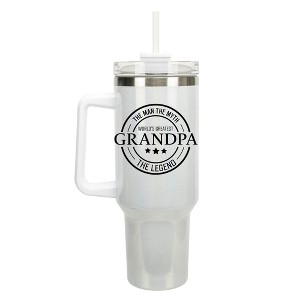 Elanze Designs World's Greatest Grandpa Myth Legend 40 oz. Stainless Steel, Large Water Bottle Coffee Mug, Spill & Leak Resistant, Thermal Travel - 1 of 1