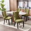 Set of 2 Modern Velvet Tufted Upholstered Dining Chairs with Wooden Legs and Nailhead Trim - ModernLuxe - 3 of 4