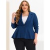 Agnes Orinda Women's Plus Size High-Low Peplum Button Work Elegant Blazers - 3 of 4