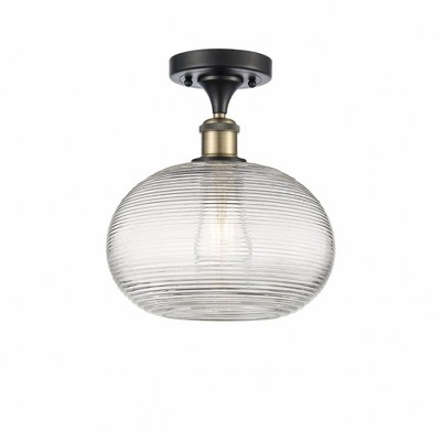 Ithaca - 1 Light Semi-Flush Mount In Industrial Style-10.75 Inches Tall and 10 Inches Wide