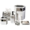 Creative Scents Quilted Mirror White Wastebasket - 3 of 4