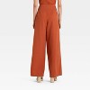 Women's High-Rise Relaxed Fit Wide Leg Pleated Linen Trousers - Future Collective - 2 of 3