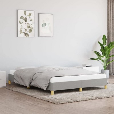 vidaXL Full Bed Frame in Light Gray - Modern, Durable Fabric Upholstered Bed with Plywood and Engineered Wood Construction