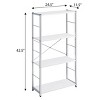 INFURNIC Decorative Bookshelf 4 Tier Rectangular Shelf with X Shape Cross Bar for Stylish Storage and Display, White, 24.5"*11.5"*42.5" - 4 of 4