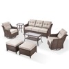 Buenhomino High Back Outdoor Furniture with 6-inch Extra Thick Cushions, Patio Furniture Set with Swivel Chairs, 7 PCS Wicker Conversation Set - 2 of 4